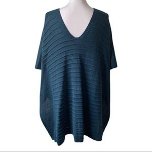 Vince Camuto Sweaters - Vince Camuto Ribbed Knit Poncho One Size Teal Vince Camuto Sweaters - Vince Camuto Ribbed Knit Poncho One Size Teal